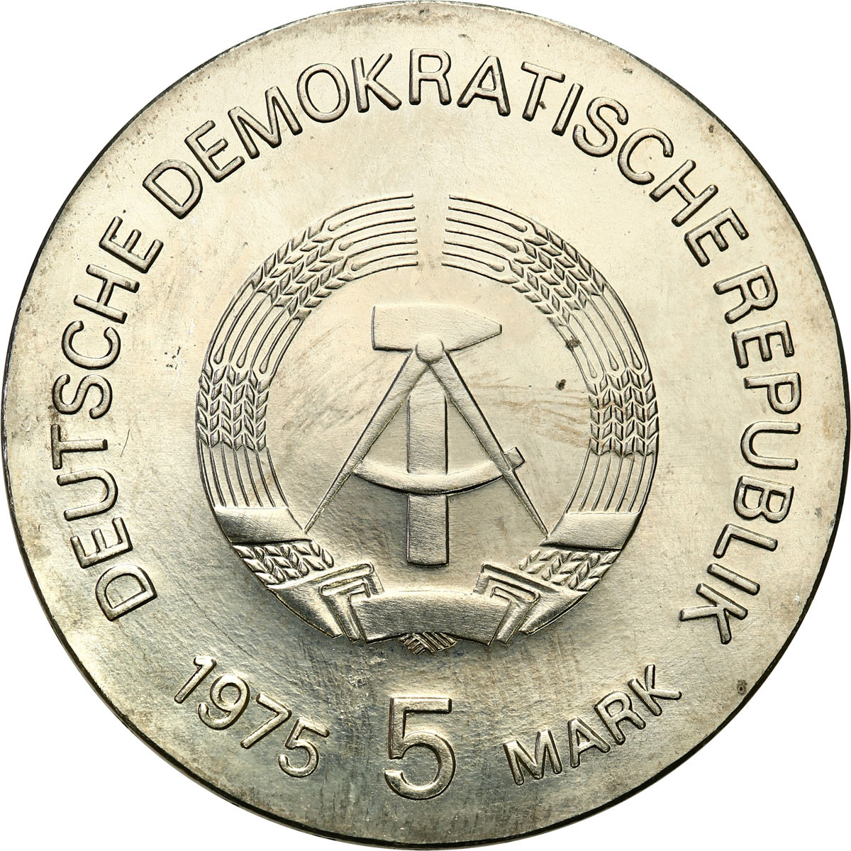 Niemcy, DDR. 5 marek 1975 Jahr der Frau